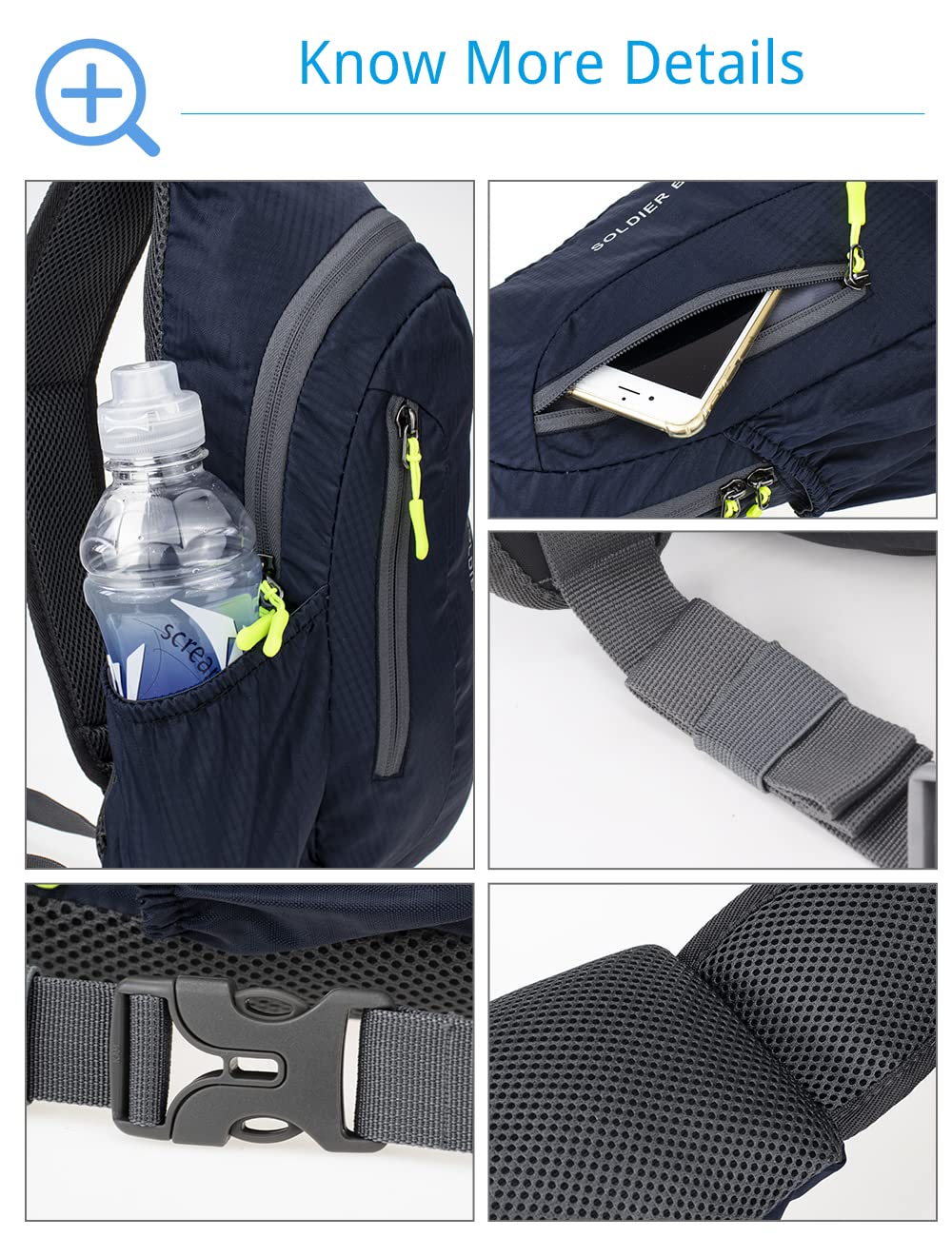 Sac De Poitrine Homme Saccoche Femme Bandouliere Sac Bandouillère Sac De Sport Petit Sac À Dos Slim Bag Sports Cyclisme Randonnée Sling Bags For Men Womens Small Backpack Rucksack Marine
