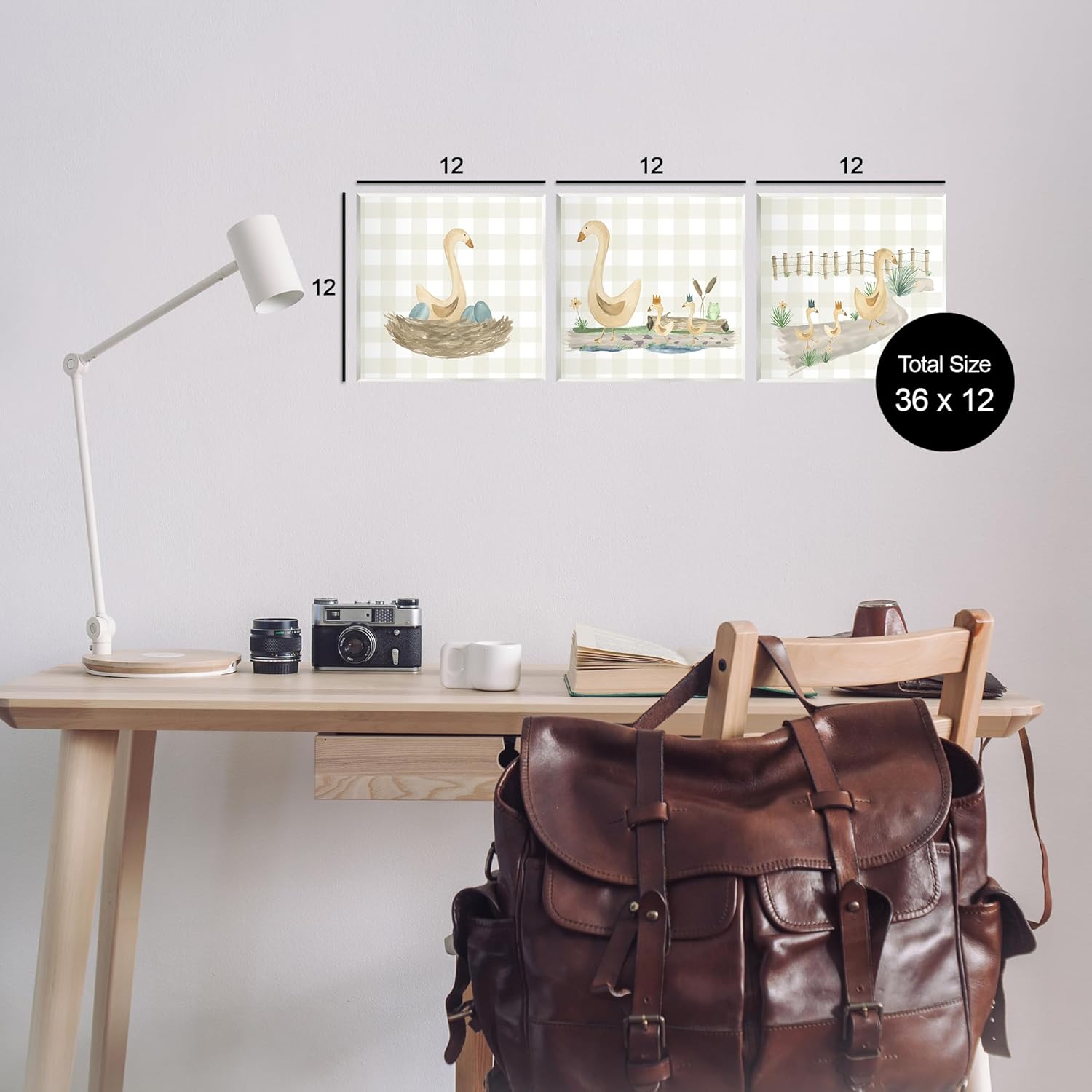 Stupell Industries Mama Goose & Ducklings 3 pc Wall Plaque Art Set Design by Lucille Price, 12 x 12