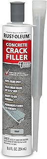 Rust-Oleum Concrete Crack Filler | Epoxy Permanently Bonds to Concrete | Moisture Insensitive | High Strength Non‑Sag Formula | Gray | 9 oz Cartridge