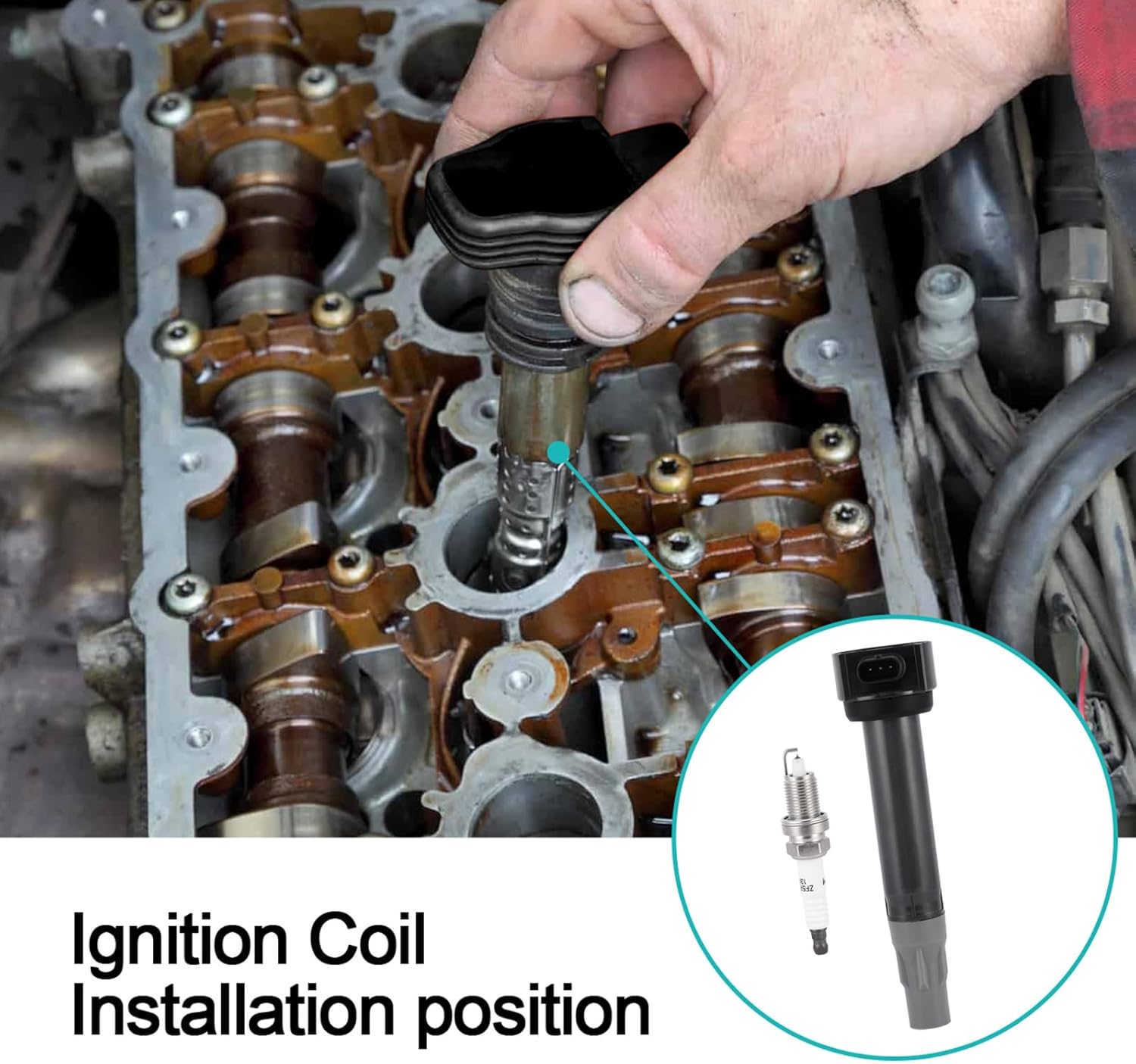 UF502 Ignition Coil Pack 7781 Spark Plugs 6PCS For Chrysler 300 Pacifica SebringTown & Country,for Dodge Avenger Grand Caravan Challenger Journey Charger Magnum,Volkswagen Routan 2.7L 3.5L 3.7L 4.0L