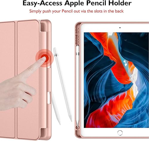 Miniatura 2 de iMieet - Funda para iPad de 8 generación 2020 de 10.2 pulgadas con soporte para lápices, funda para iPad de 7 generación 2019 con parte trasera de