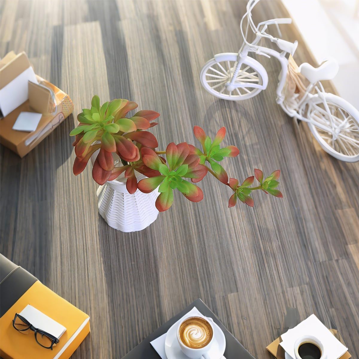 2pcs Artificial Succulent Plants, Realistic Large Fake Succulents, Artificial Hanging Ornaments for Decor - Image 4