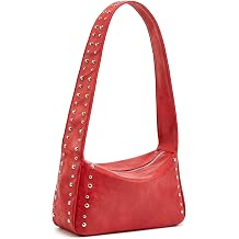 Studded Handbag for Women - Extended Shoulder Strap Design Y2k Shoulder Bag 90s 2000s Vegan Small Vegan Trendy Purse
