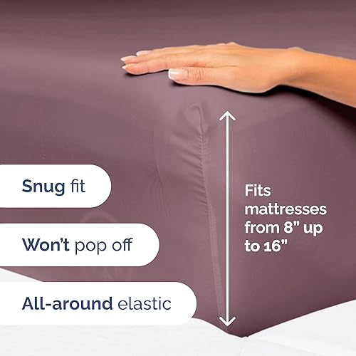 Vista 1691 de Juego de sábanas de 4 piezas tamaño king, extrasuaves, transpirables y refrescantes con esquinas profundas, sábanas de fácil ajuste y sin arrugas