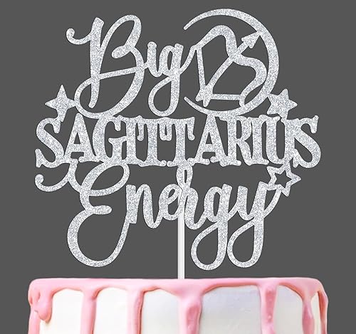 Big Sagitario Energy Cake Topper, feliz cumpleaños Sagitario en noviembrediciembre, temporada de Sagitario, 12 constelaciones del zodiaco,