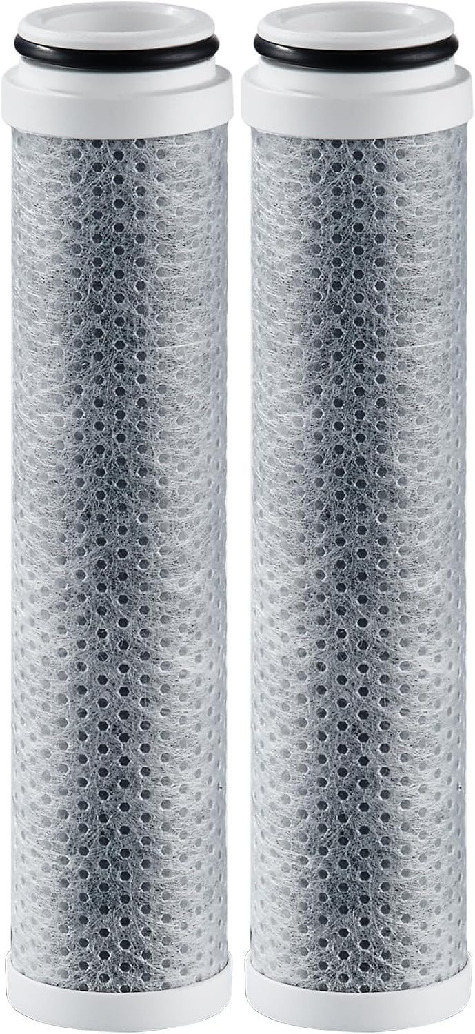 Cobbe 2 Pack Replacement Filters for Shower Head - Filters Over 99% of Chlorine - 2.0 Carbon Shower Head Filter System - Water Softener Filters Beads for Hard Water - Reduces Dry Itchy Skin