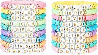 Preppy Bracelets for Teen Girls - Stackable Boho Surfer Friendship Bracelets Set for Little Girls & Women