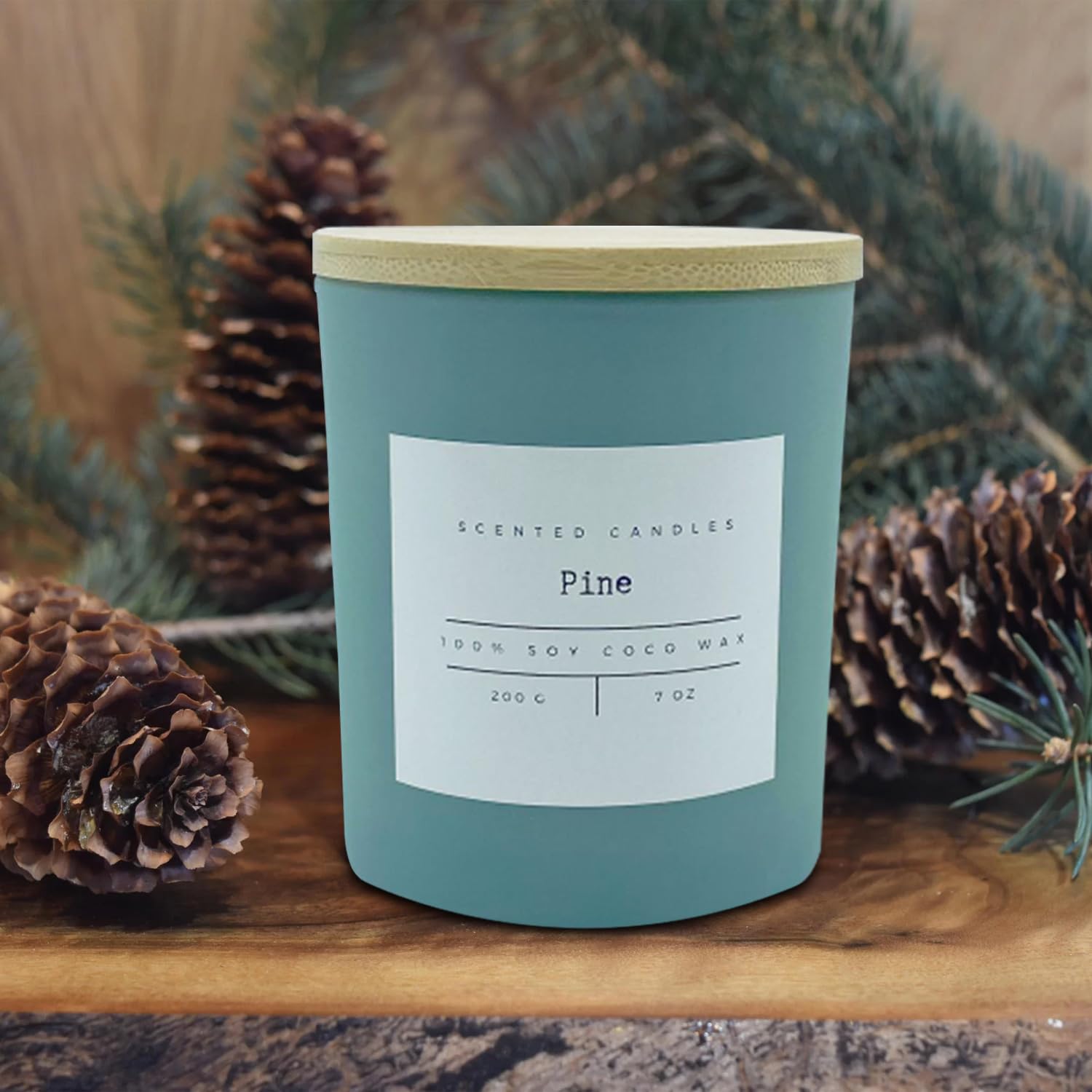 Aromatherapy Candles | Glass Jar | 7Oz | Soy Coco Wax I Natural Essential Fragrance Oils | Ideal Gift For,Valentine's Day,Christmas, Birthday (Pine)