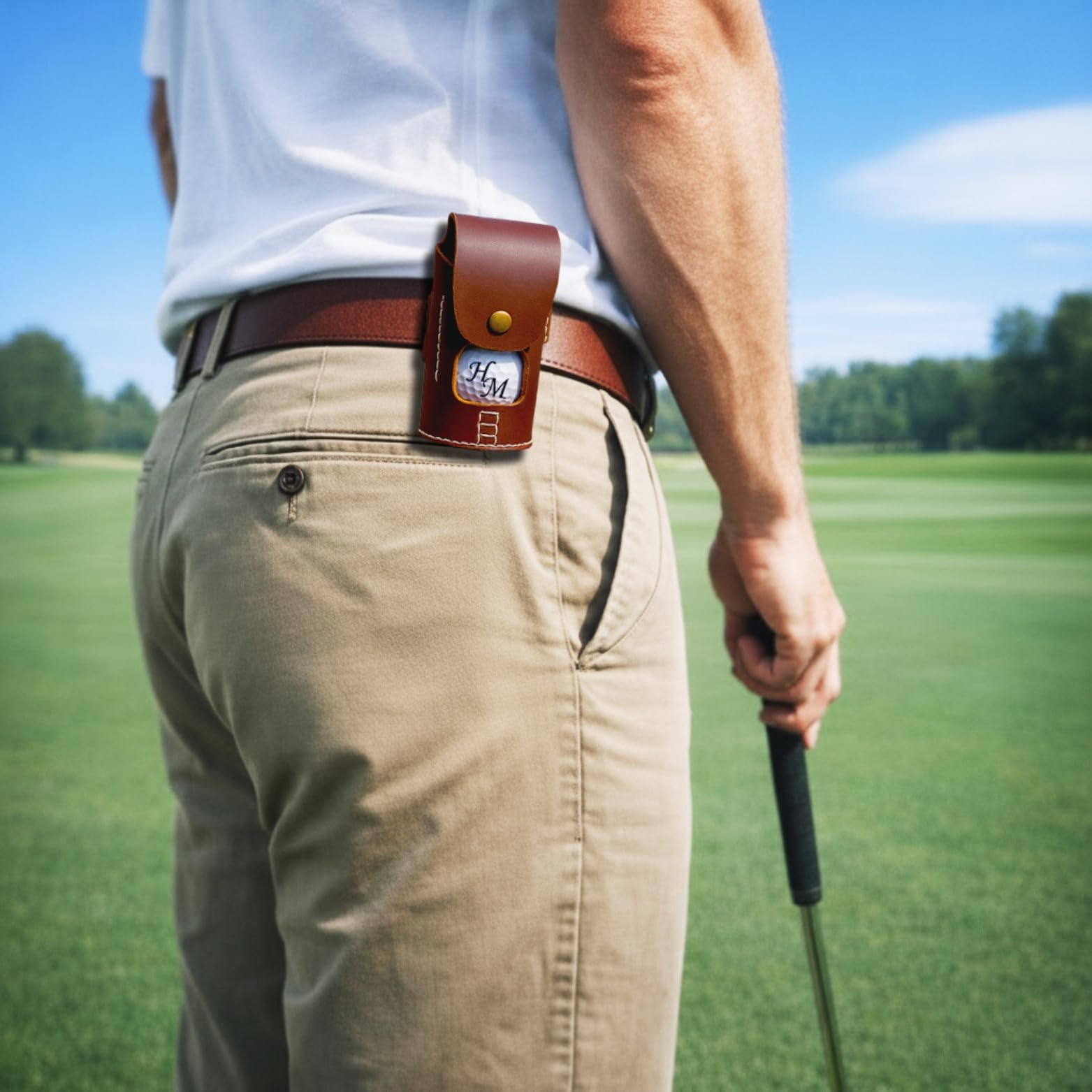 Juego de Golf Personalizado: 4 Pelotas Grabadas con Iniciales y Estuche de Cuero Golfistas