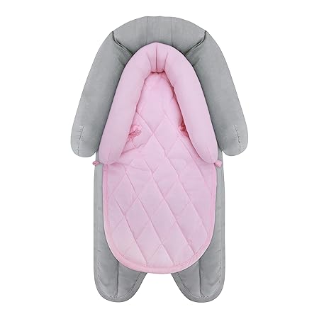 Pro Goleem Infant Car Seat Insert Soft Car Seat Head Support Infant Newborn - Baby Car Seat Cushion for Carseats Strollers Swing, Pink and Gray