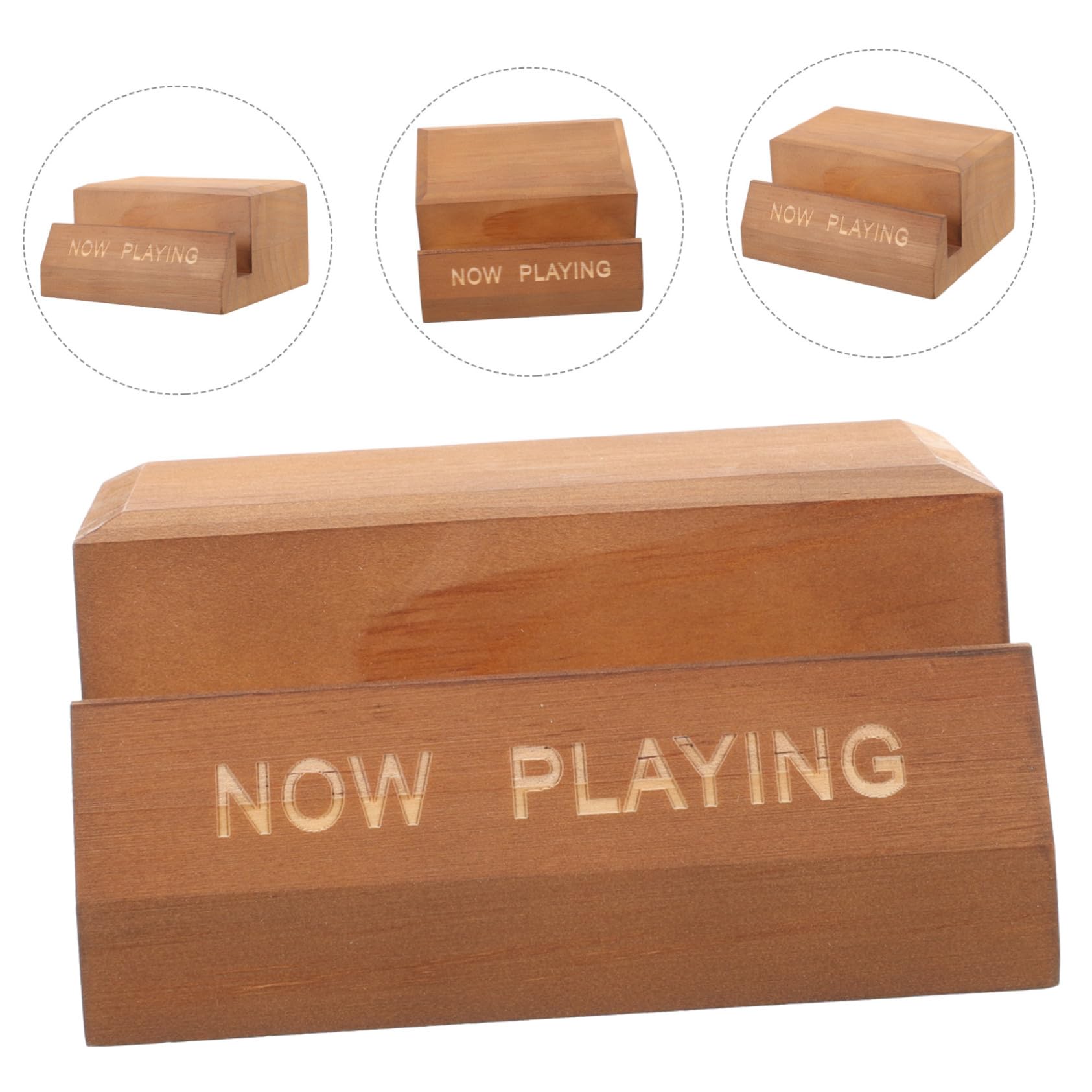 Amosfun 3 Pezzi portadischi in legno arredamento supporto in vinile giocare scaffale per esposizione di mensola vinili porta copertina dell'album portadischi in vinile di legno Brown