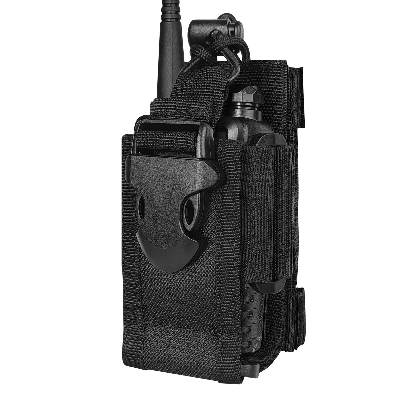 Tactical Radio Holder Radio Case Molle Radio Pouch Military Heavy Duty Radios Holster Bag for Two Ways Walkie Talkie Compatible with Bags/Packs/Duffels by LUITON (Black)-picture-38