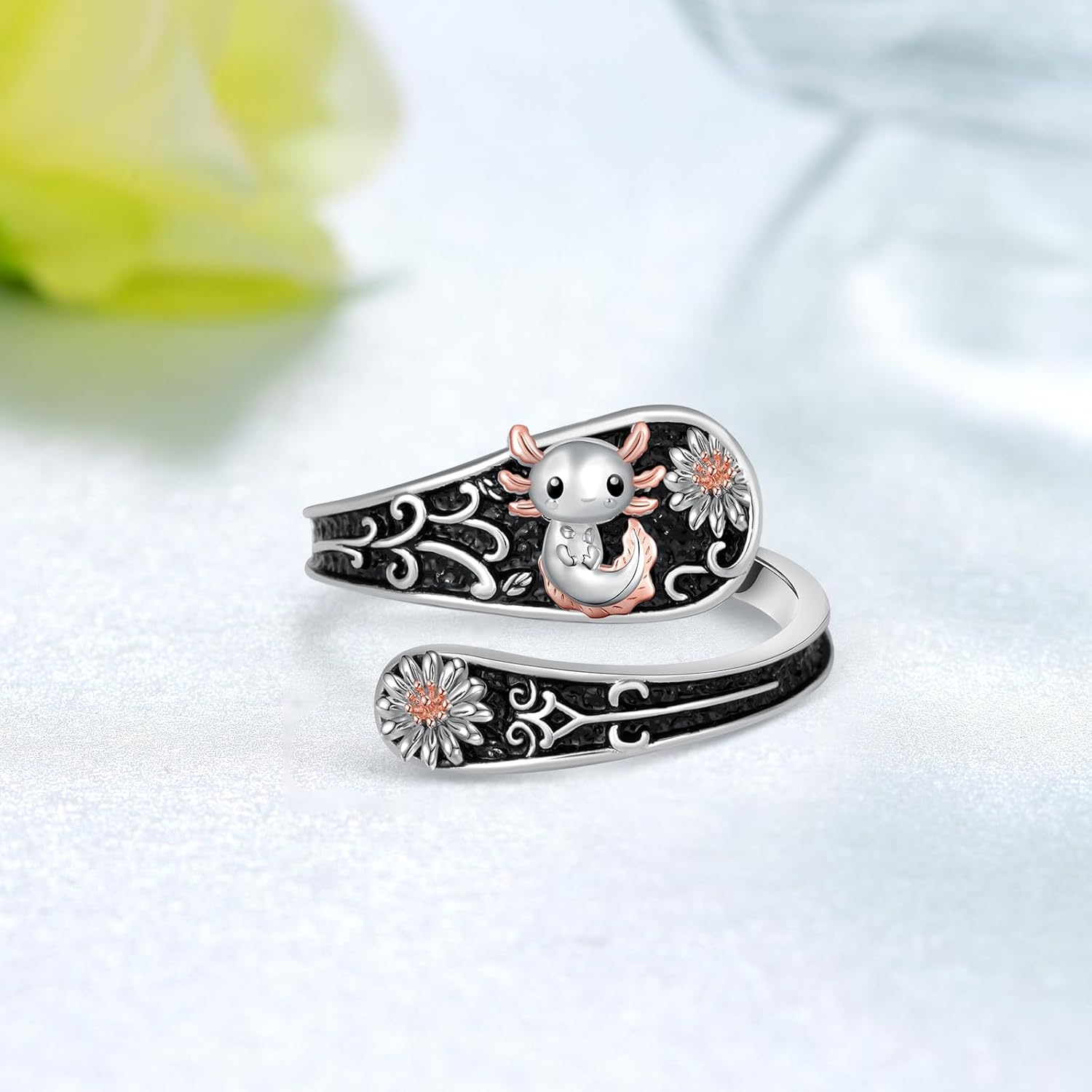 Axolotl Ring 925 Sterling Silver Axolotl Spoon Rings Axolotl Thumb Ring Axolotl Jewelry Gift for Women