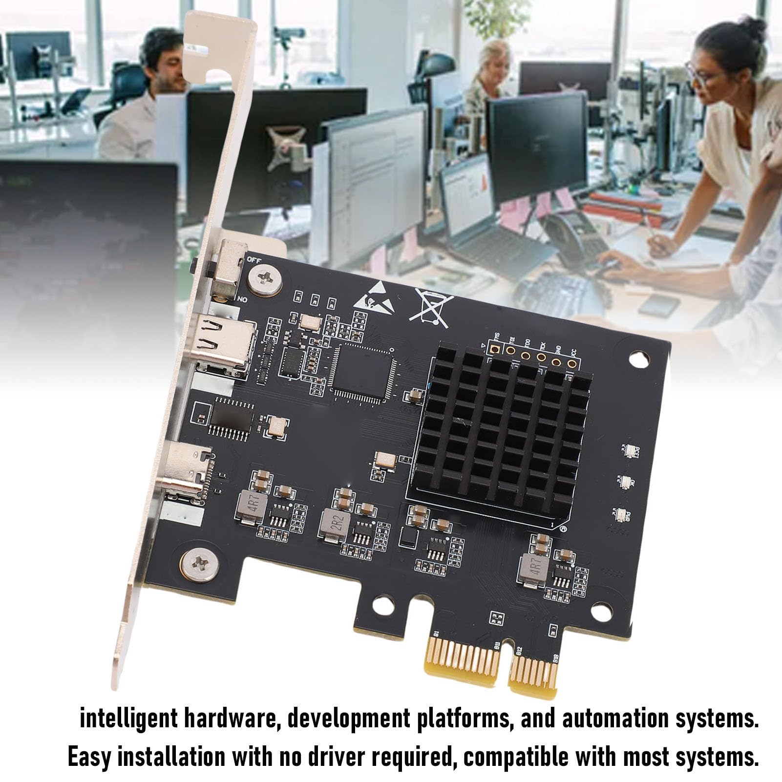 PUSOKEI 75T DMA-Karte, Direktspeicherzugriffskarte mit Tastatur-Maus-Controller, USB-C-Anschluss, DMA FPGA PCIe-kompatibel, DDR4 8 GB Speicher