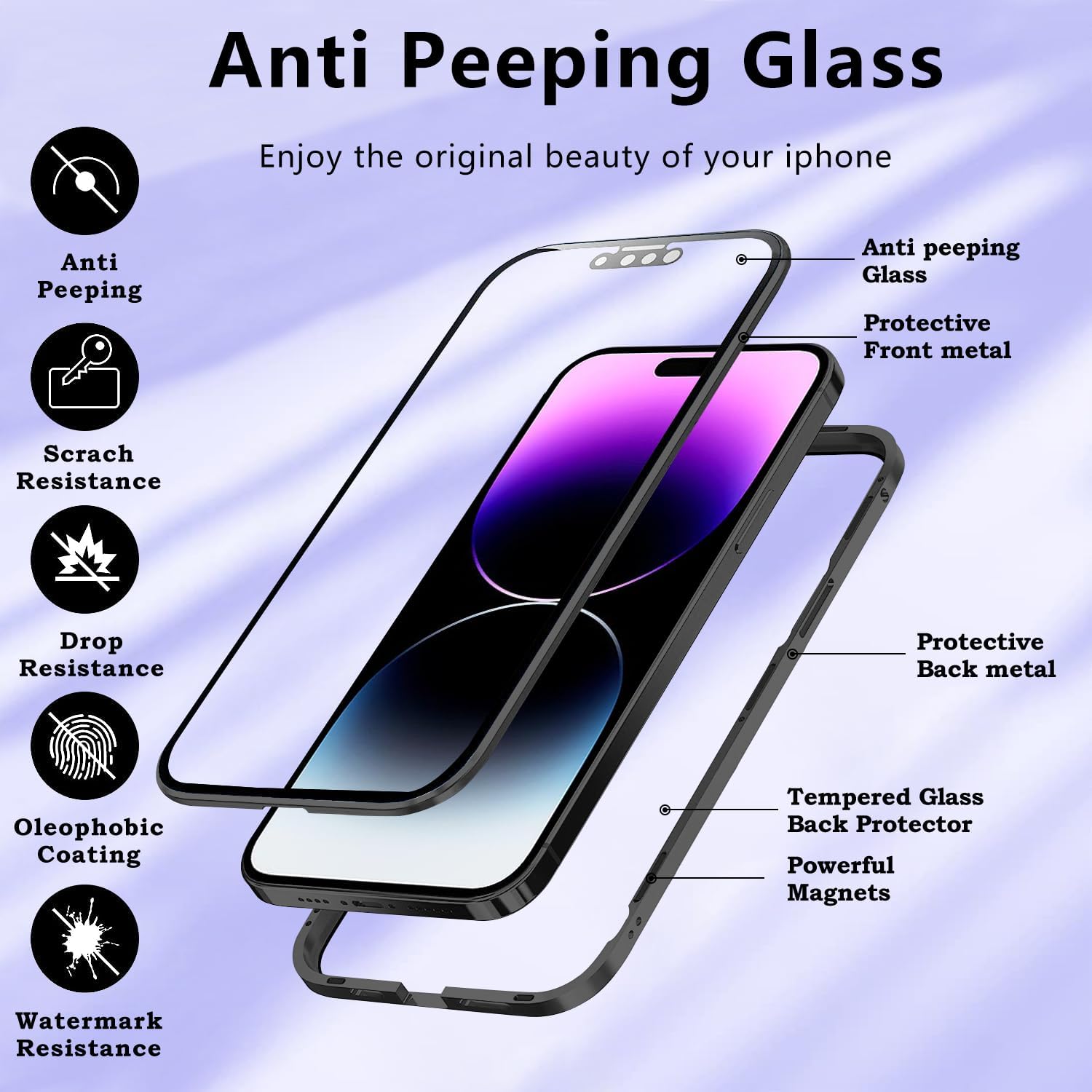 Compatible with Xiaomi 14 Case Clear, 360° Full Body Cases Anti-Scratch Built-in Screen Protector, for Xiaomi 14 Phone Case Tempered Glass Cover (Black) - Image 7
