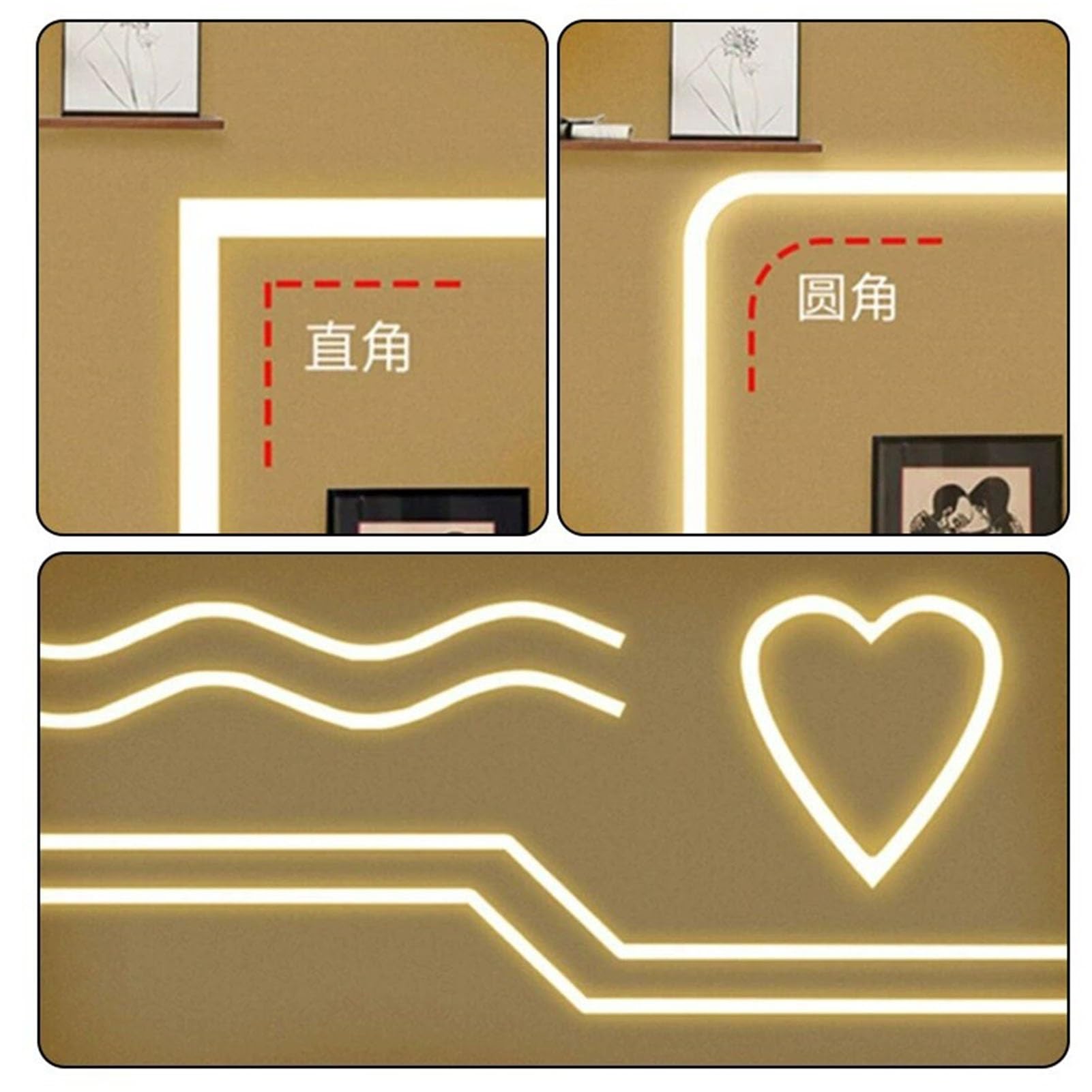 Lampada LED Flessibile In Silicone, Striscia Luminosa A Tubo Impermeabile, Sistema Di Canali In Silicone, Luci Al Neon A Corda Da 33 Piedi (10 M/pz), Piastra Di Copertura In Silicone(50mm*10mm*10m)