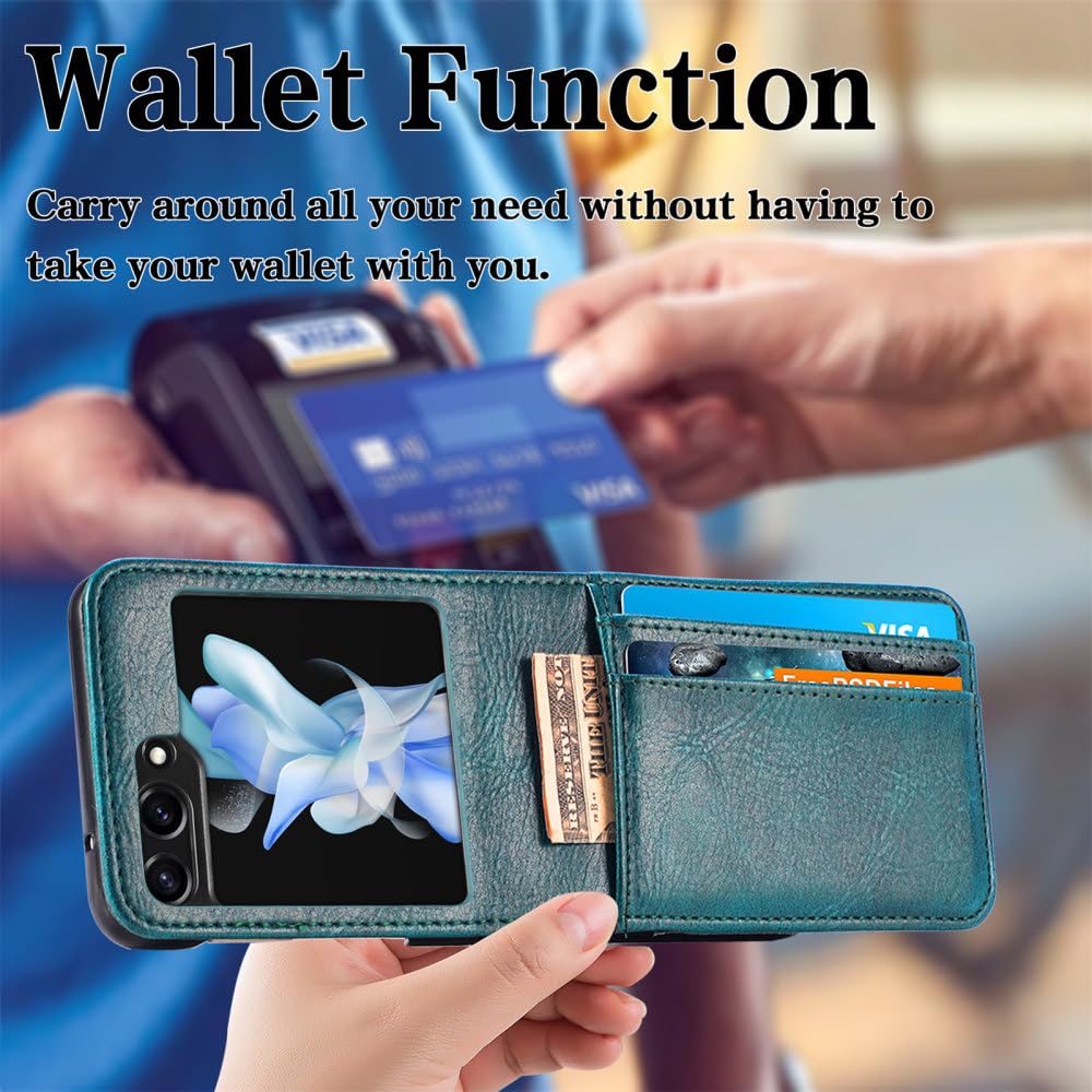 Wygodne etui na karty do Samsung Galaxy Z Flip 5 4 5G Flip3 Flip5 Flip4 Flip2 Flip 3 2 Skórzane akcesoria do telefonu, czarne, do Samsung Z Flip 3