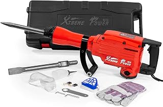 XtremepowerUS 2200W Demolition Jack Hammer with Chisels - Powerful Concrete Breaker for DIY & Construction