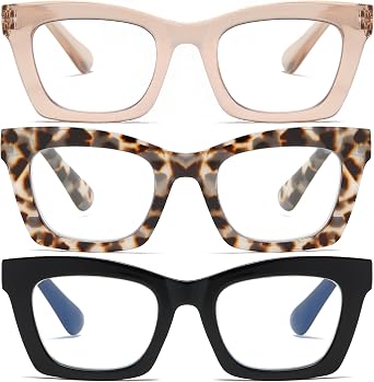 Stylish Readers for Women Reading Glasses with Blue Light Blocking and Spring Hinge