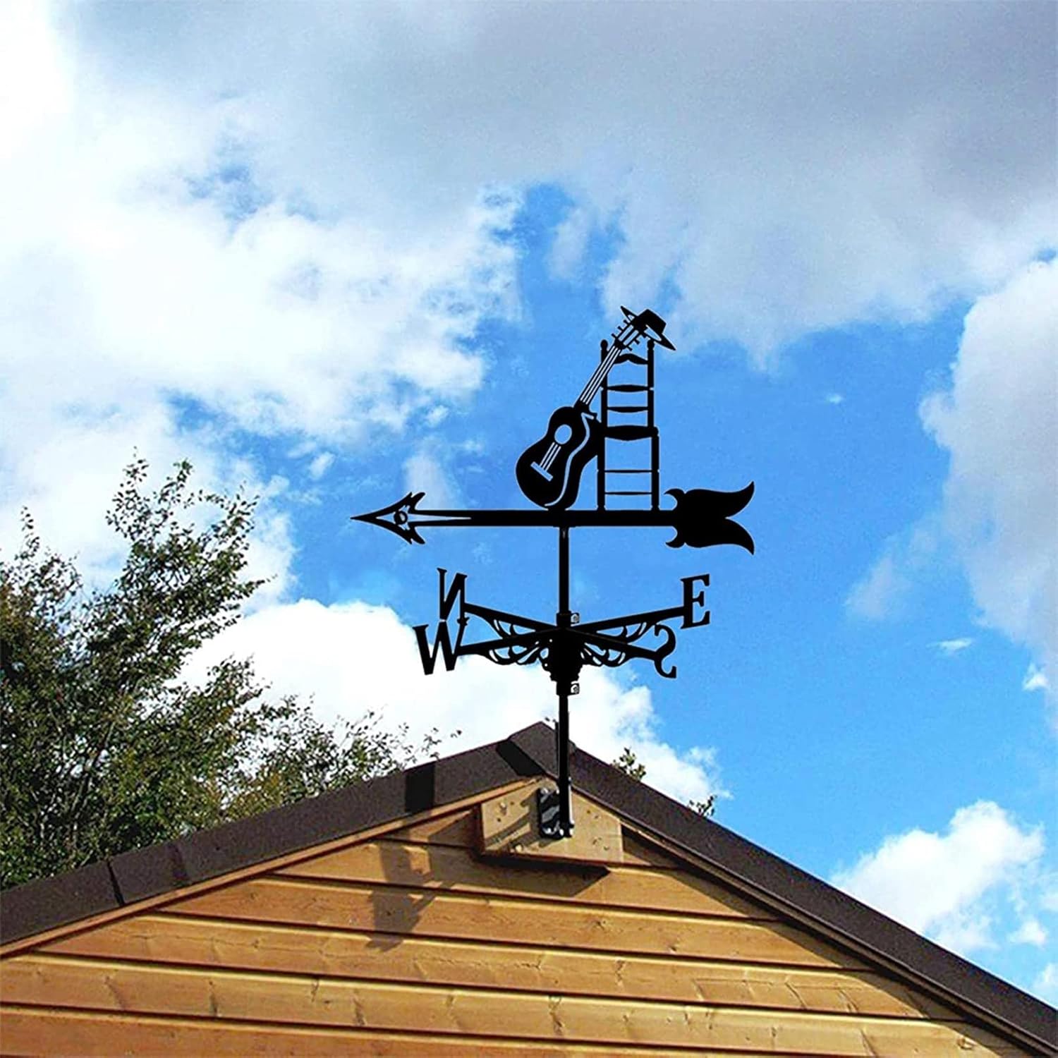 ミュージックウェザーベーン ファームハウスウェザーベーン、ガーデンルーフマウント、風向インジケーターキット 屋外用メタルブラケットウ