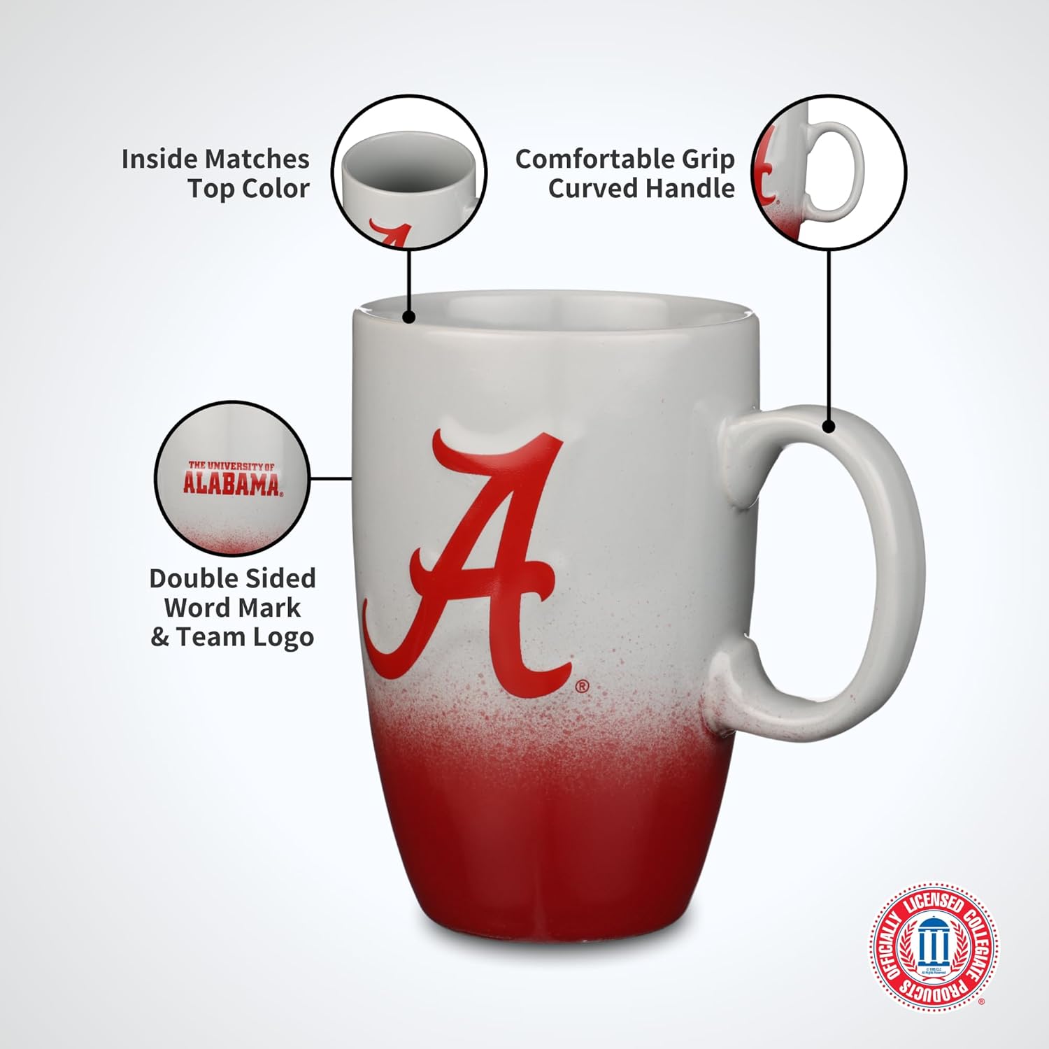 The Memory Company Officially Licensed NCAA 22oz Ceramic Ombre Sculpt Tall Mug - Premium Collegiate Drinkware, Perfect for Hot & Cold Beverages, Ceramic, Team Spirit Drinkware for Fans & Collectors - Image 6