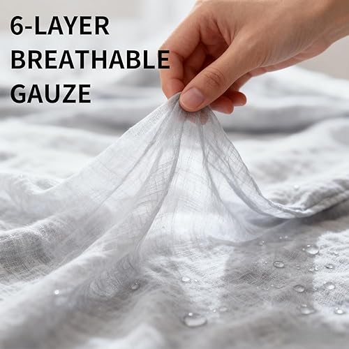 Miniatura 3 de Toallas de baño de muselina con capucha para bebé, paquete de 2 toallas 100% algodón orgánico para bebés, bebés, niños pequeños, 32 x 32 pulgadas,