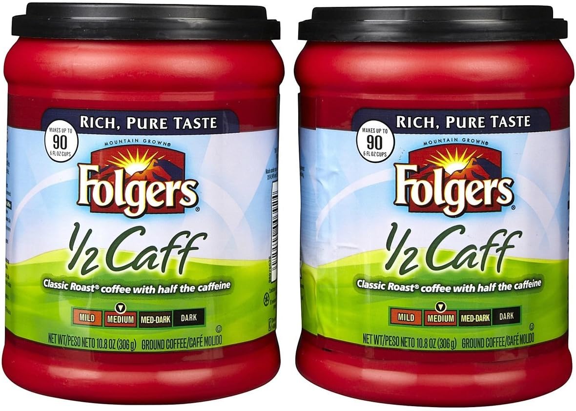 Folgers Half Caff Coffee, 10.8 Ounce (Pack of 2) Amazon.ca Grocery