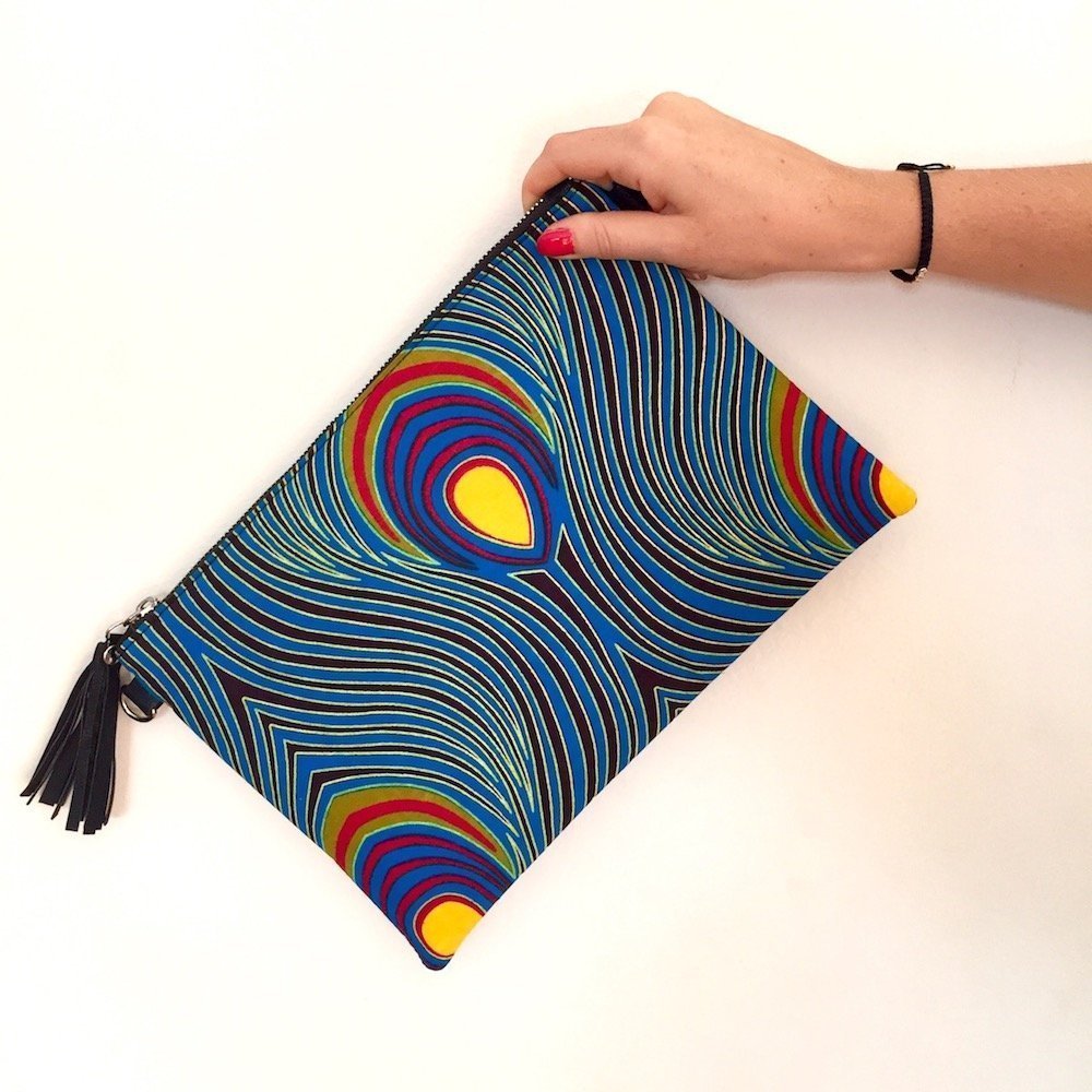 Sac Pochette Africain Tissu Importé – Fait Main – Modèle Unique