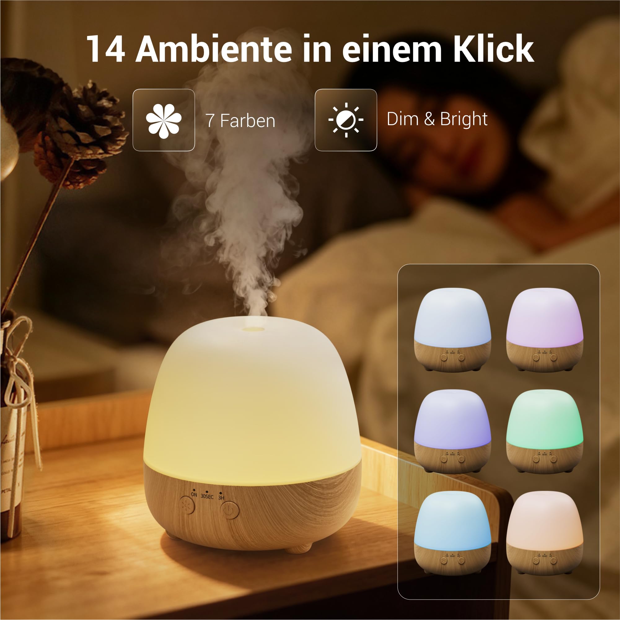 ASAKUKI Aroma Diffuser kabellos 150ML für Zuhause Büro