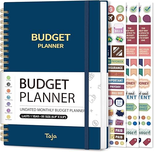 Miniatura 29 de Agenda de presupuesto, libro de presupuesto mensual con cuaderno de seguimiento de gastos, organizador de facturas sin fecha y planificador