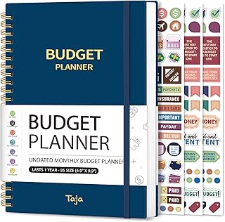 Budget Planner - Monthly Budget Book with Expense Tracker Notebook, Undated Bill Organizer & Finance Planner to Take Control of Your Money, 2025-2026 Account Book to Manage Your Finances-Navy Blue