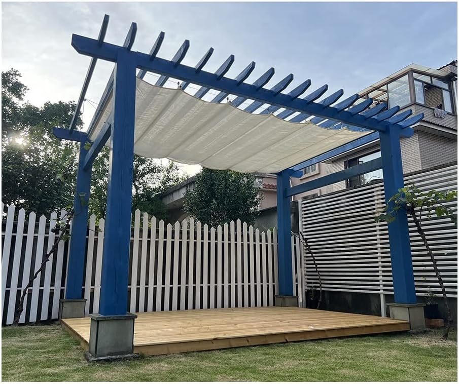 Voile D'ombrage Rétractable Ondulée - Personnalisable (largeur 0.8-3.2m, Longueur 3-20m) - 90% UV - Pour Pergola, Terrasse, Jardin