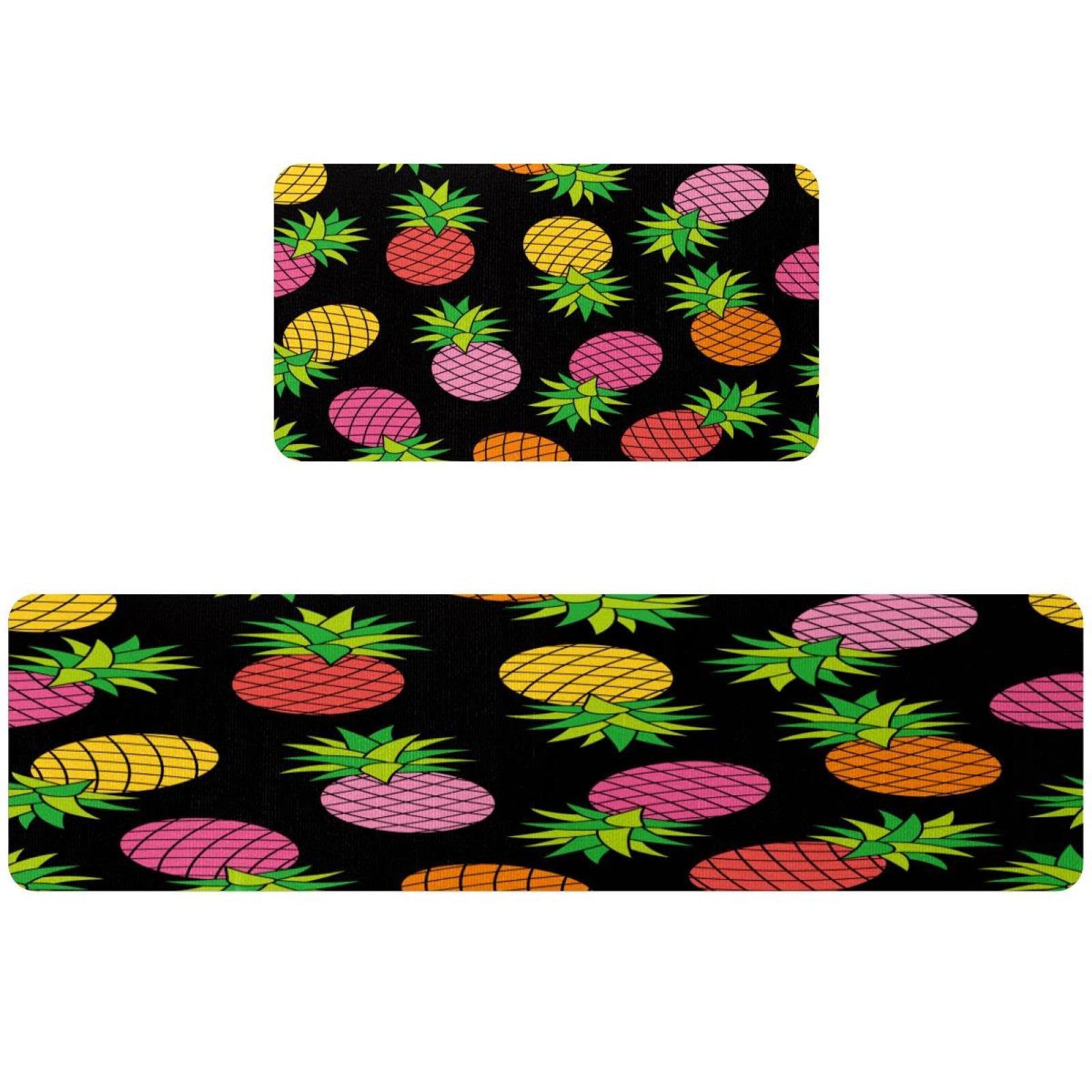Tapis de cuisine lavable antidérapant ananas jaune pour protéger vos sols du quotidien
