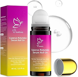 Cyperus Rotundus Serum Roll-On – Ingrown Hair & Razor Bump Treatment, Natural Hair Growth Inhibitor & Smoothing Solution for Sensitive Skin, Non-Greasy Post Hair Removal Care(60ml)