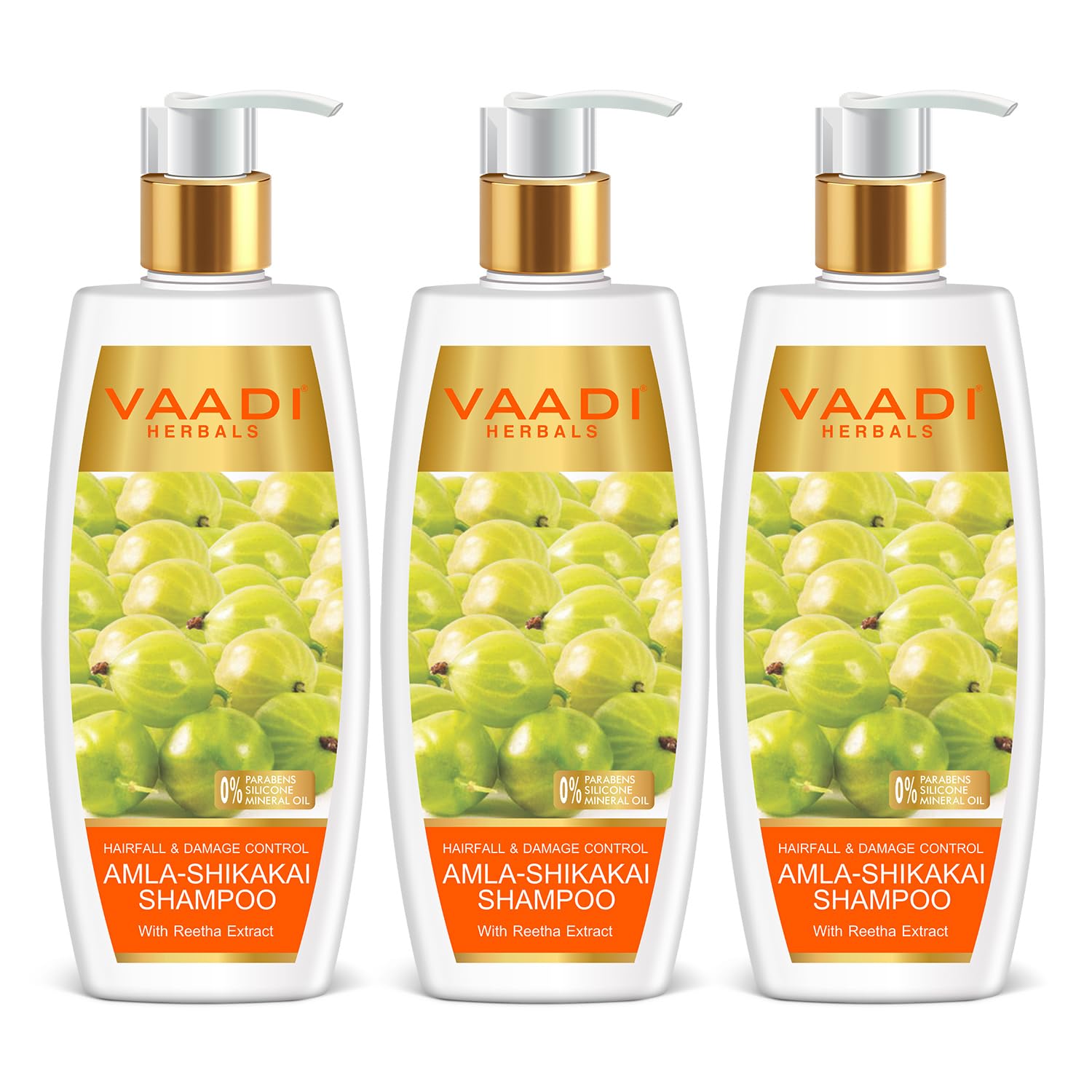 Hairfall & Damage Control Organic Shampoo (Indian Gooseberry Extract) (3 x 350 ml/12 fl oz)