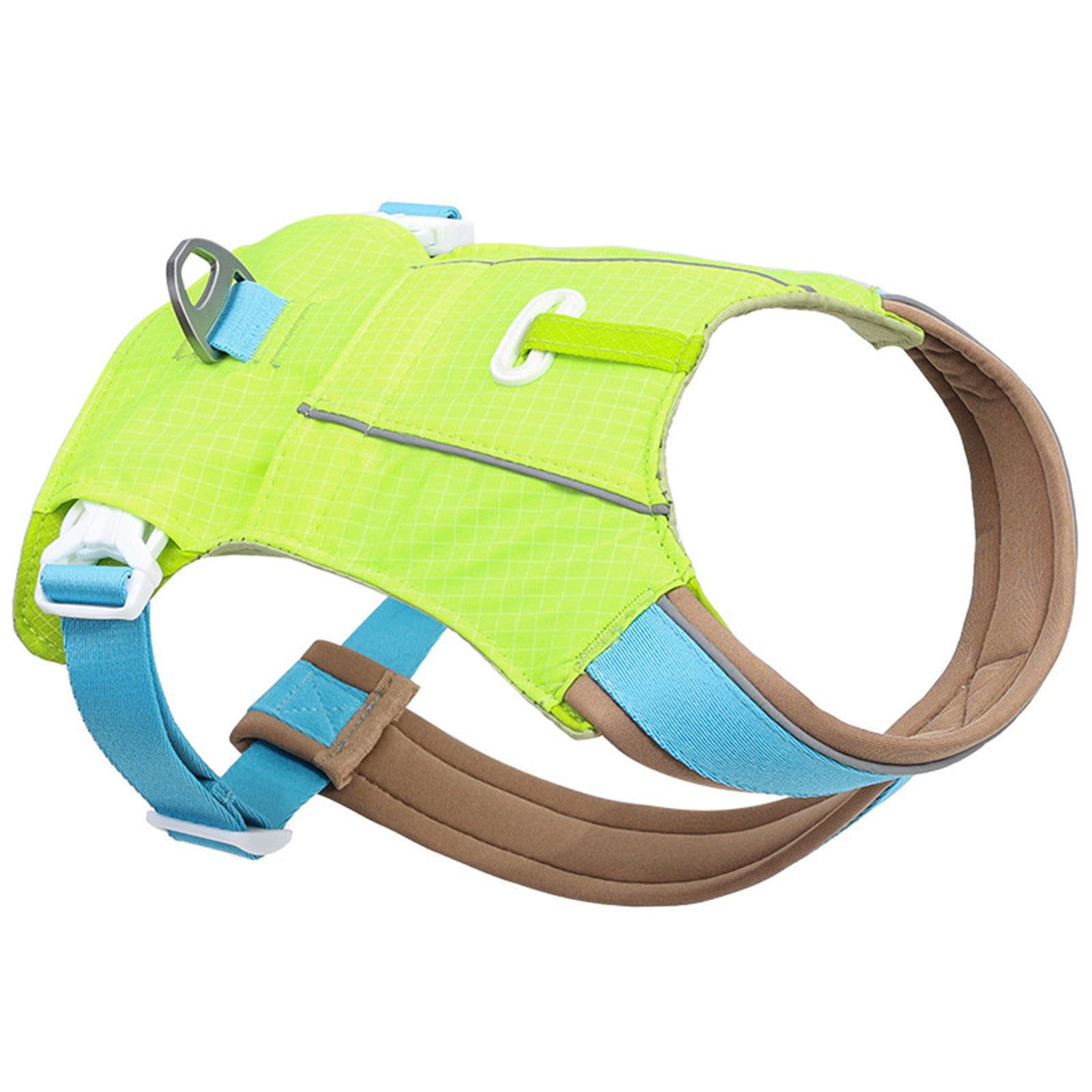 Trendige, weiche Mesh Hundegeschirr Leine, Green Blue XL