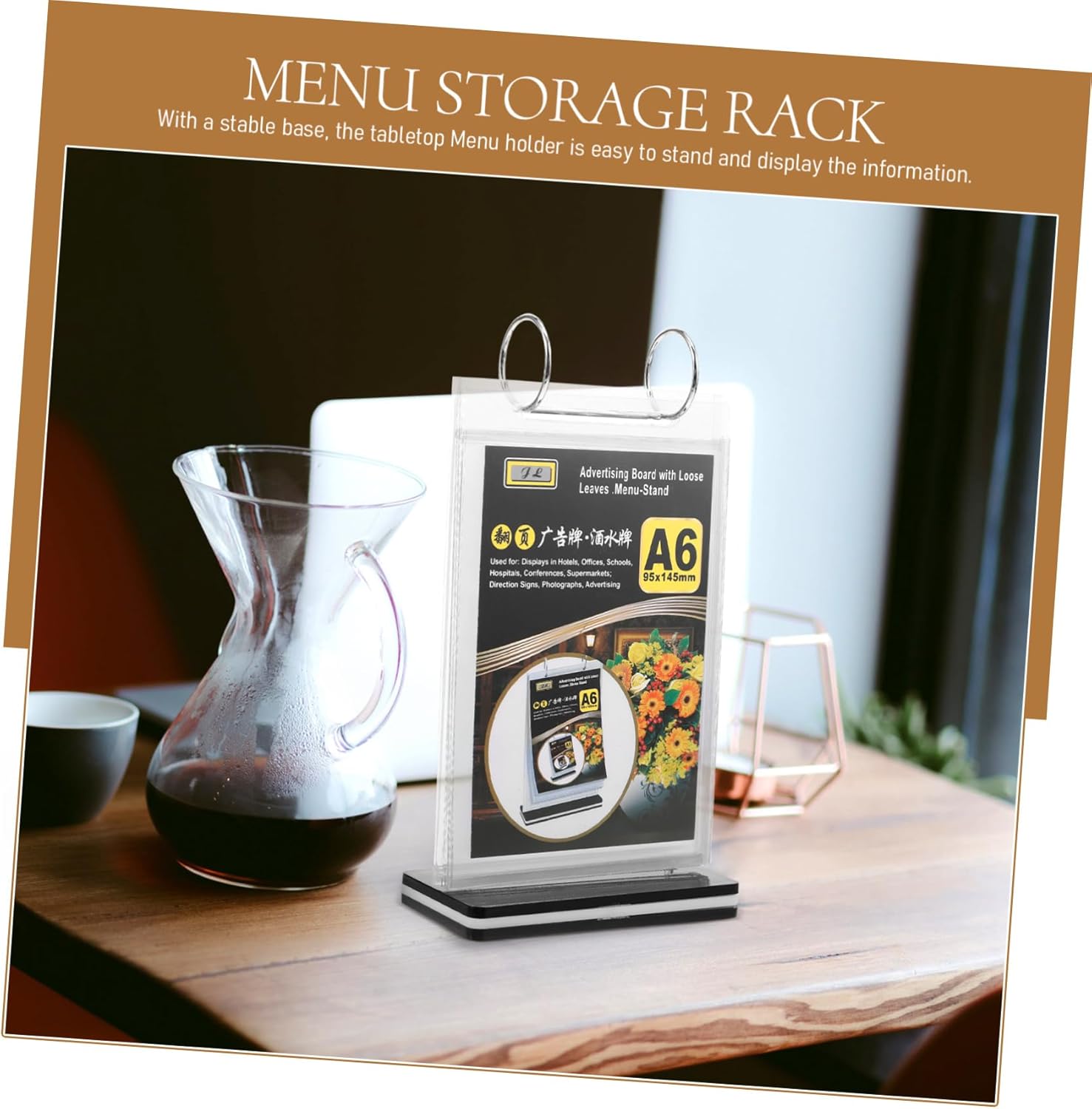 10pcs Pvc Menu Display Stand Desk Poster Holder Sign Holder Restaurant Menu Rack Easy to Assemble Display Stand