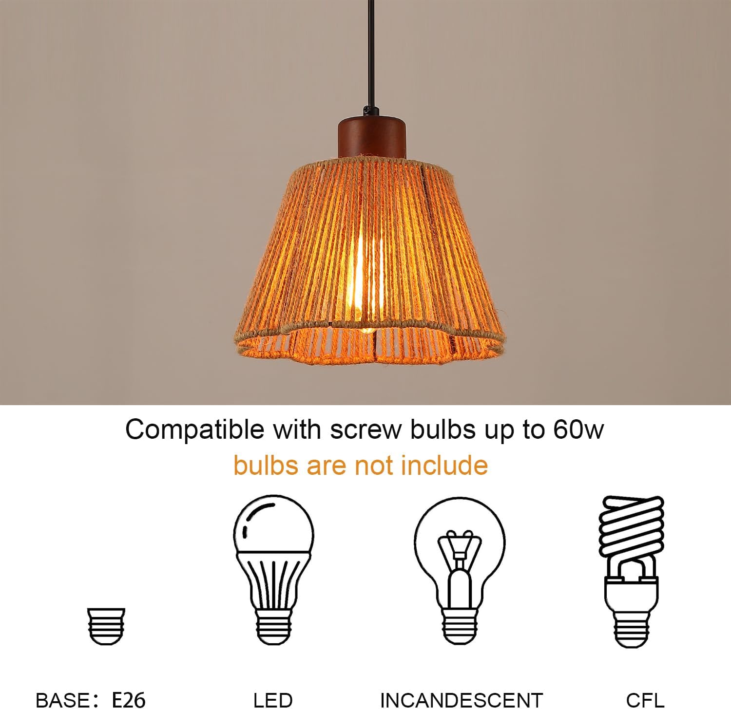 Dijiahua Boho Rattan Pendant Lights Kitchen Island 2 Pack,7.8”Mini HardWiring Dining Room 1-Light Chandelier with Handmade Woven Shade,Indoor Adjustable Cord Hanging Lamp for Bedroom,Sink，E26 Base