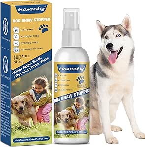 No Chew Spray for Dogs - Bitter Apple. Stop Furniture &amp; Shoe Chewing, Wound Licking. Alcohol - Free, Safe for Training. Indoor/Outdoor Use, 4.05oz