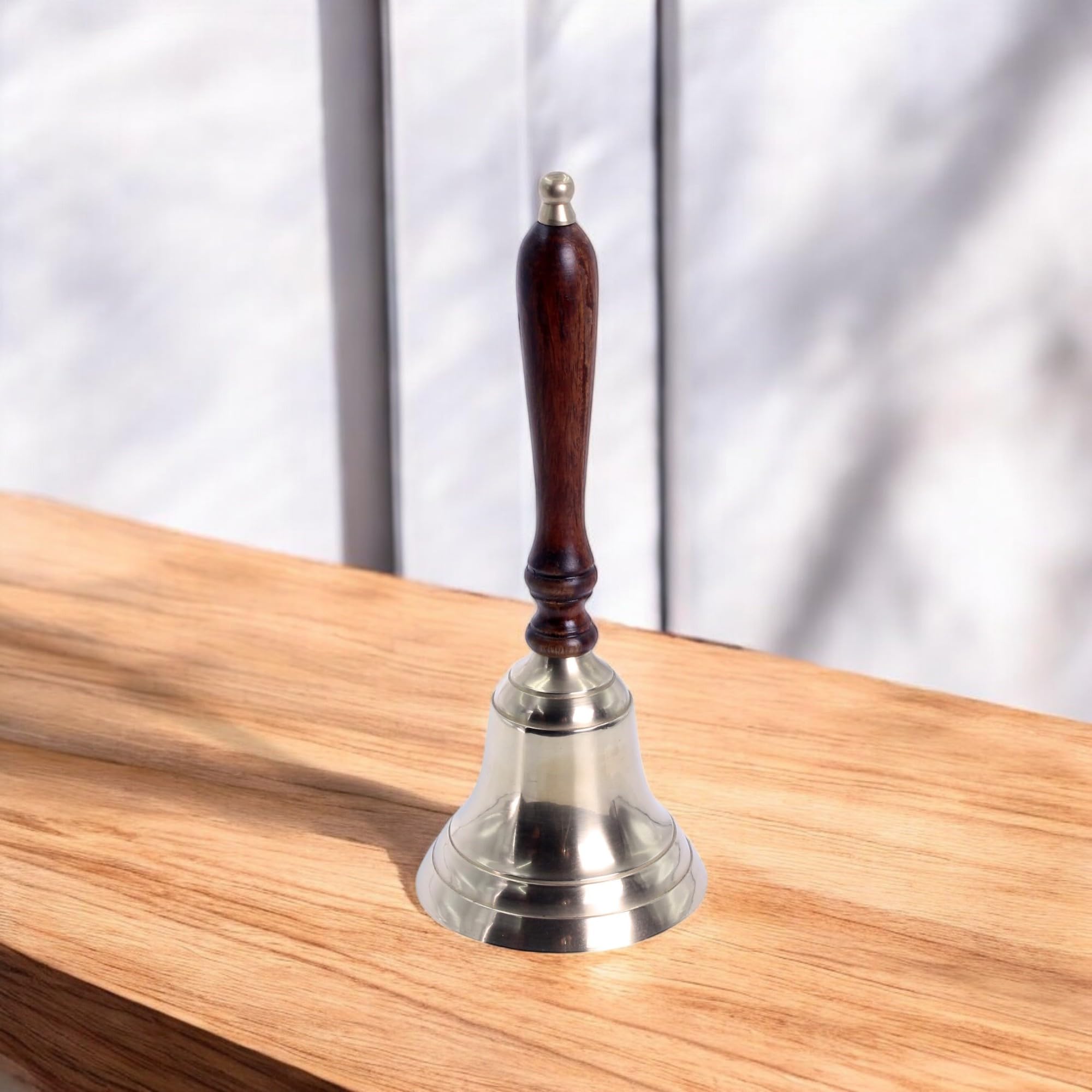 THE Unltd India Solid Brass Hand Bell with Wooden Handle - Image 2