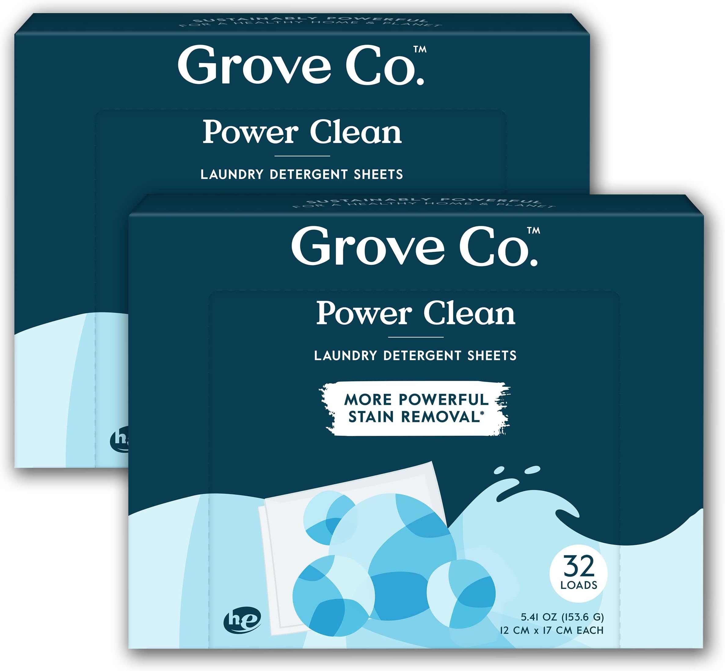 - Laundry Detergent Sheets, Power Clean Dissolving Washer Sheets (2 Pack - 64 Loads) Tough Stain Remover, Unscented Free & Clear Formula