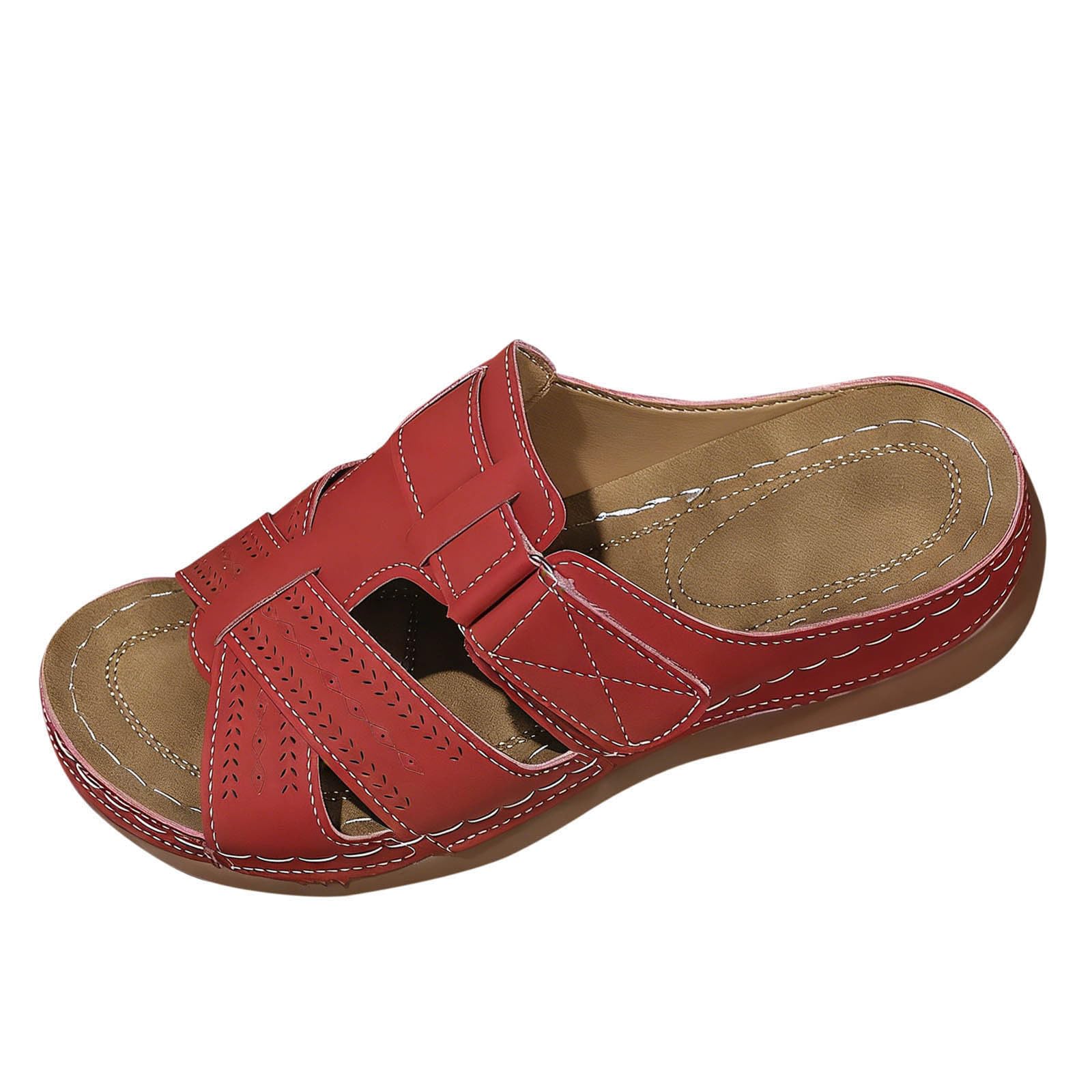 Ciabatte Ortopediche Donna Estive pelle Anatomiche Sandali Pantofole Zeppa Comode da Casa Eleganti Leggere Ciabatte per Fascite Plantare Moda Aperta Antiscivolo Arch Support Sandalo Spiaggia Mare