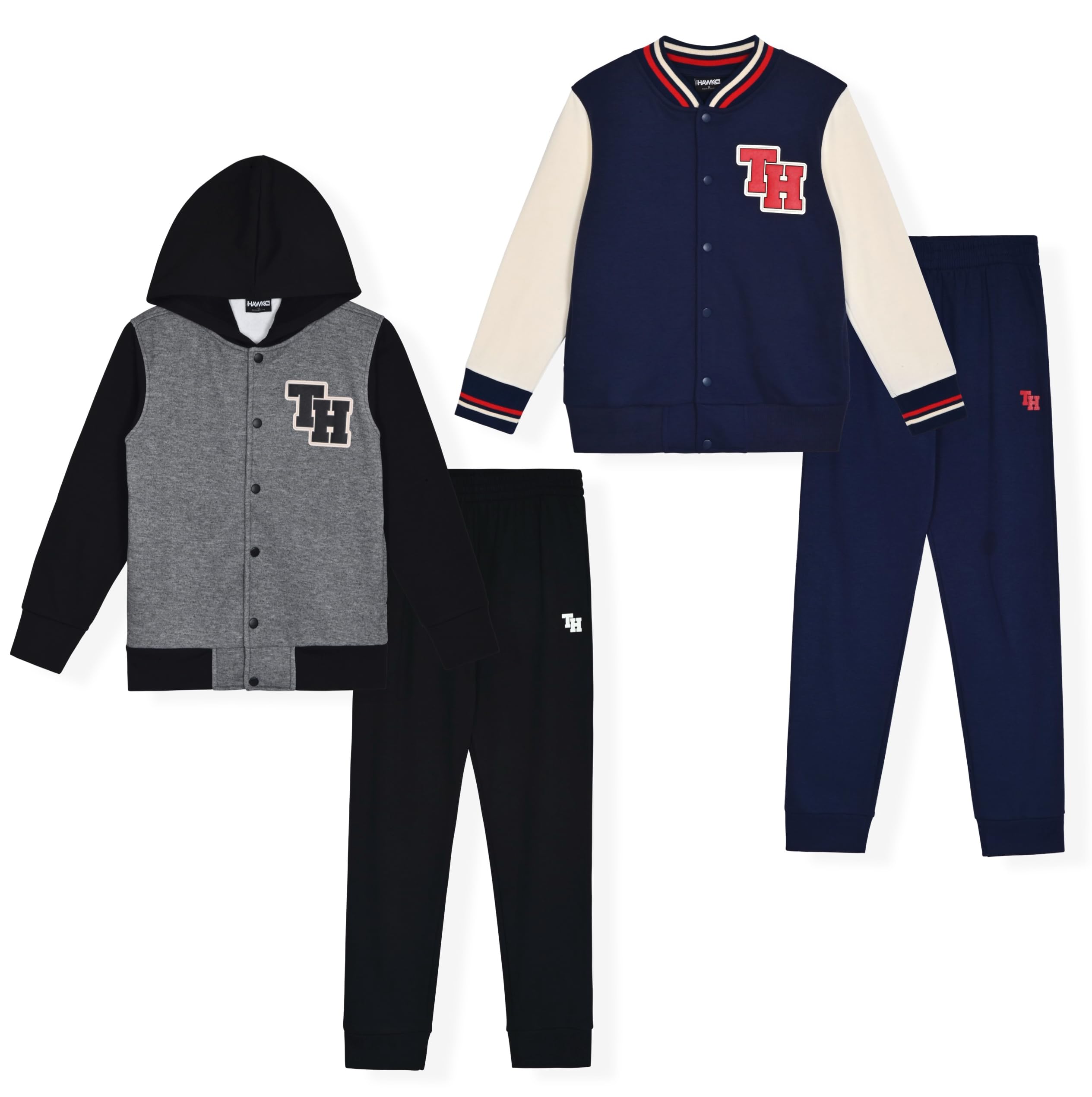 TONY HAWK Conjunto deportivo para niños, paquete de 2 unidades con capucha de forro polar y pantalones deportivos para niños