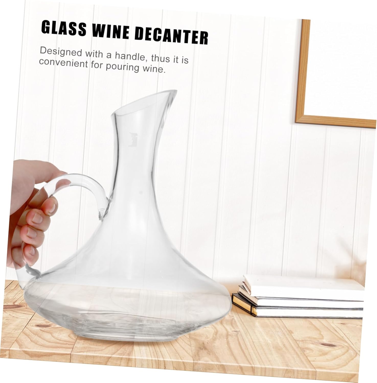 Glass Wine Dispenser with Handle Transparent Decanter Pitcher for Household Use Explosion Liquor Pourer for Red and Wine Preservation and Serving