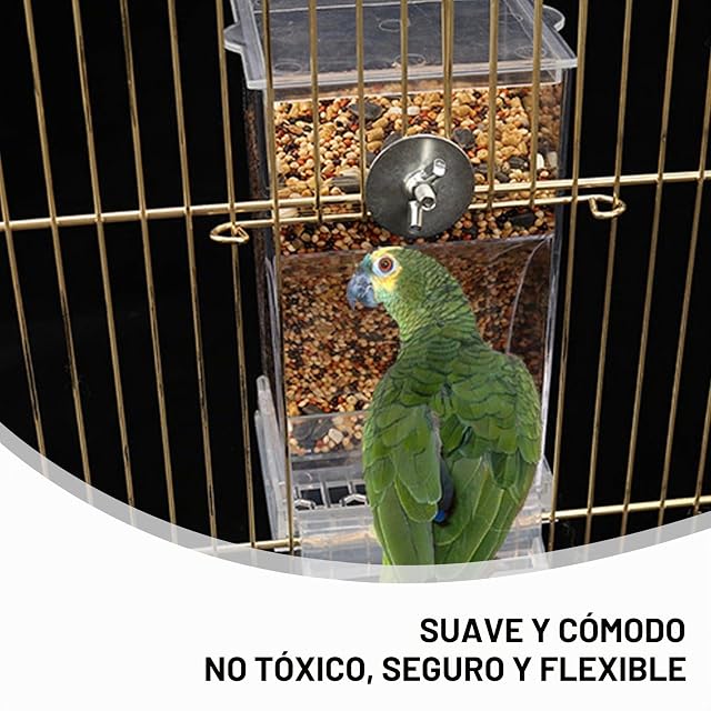 Foto 6 de 8 de Comedero transparente para pájaros, comedero para pájaros, periquitos, jaula, comedero automático