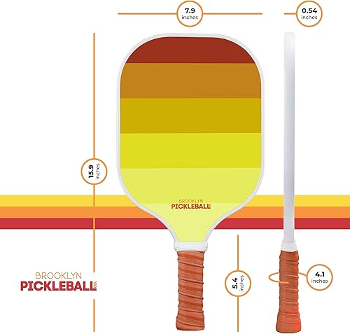 Miniatura 5 de Brooklyn Pickleball Co. - Paleta de pickleball de fibra de carbono prémium, aprobada por USAPA, núcleo de panal, agarre acolchado, elegante paleta