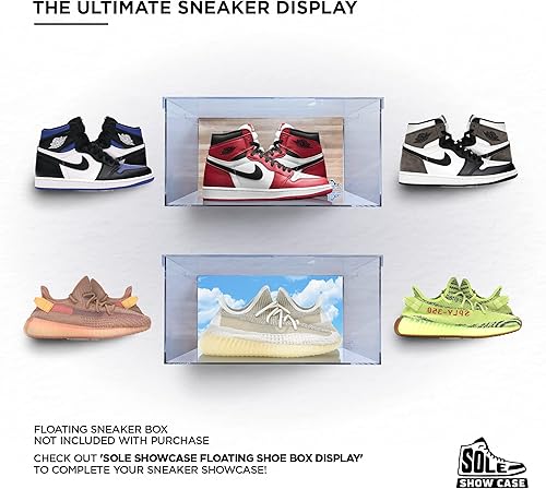Miniatura 5 de Sole Showcase - 6 estantes flotantes transparentes para zapatos para mostrar y mostrar tu colección de tenis - Accesorios incluidos | Estante de