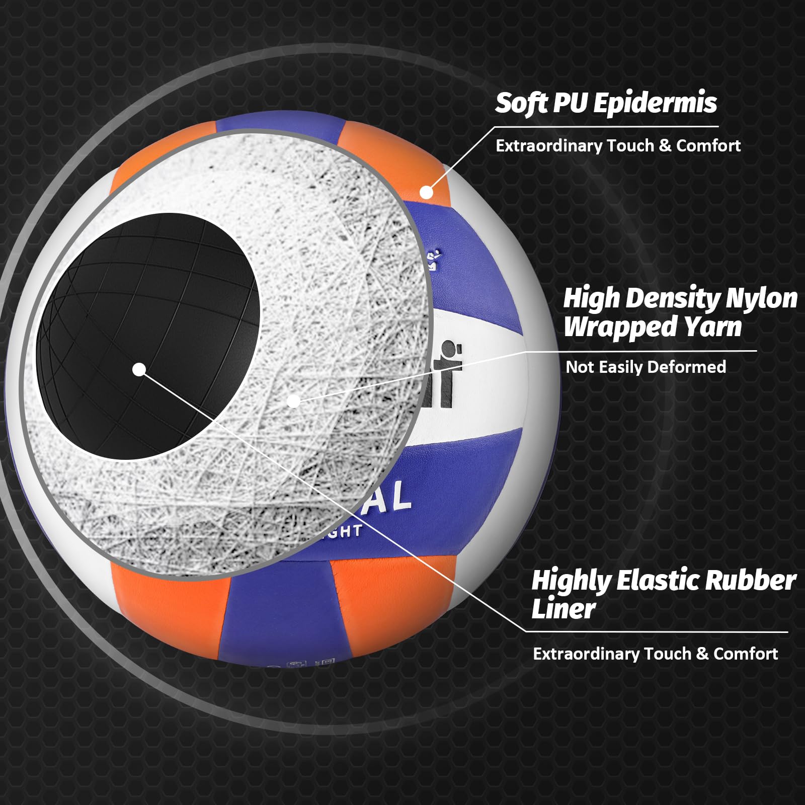 Beurseaf Pelota Voleibol, Balon Voley Playa Tamaño 5 para Interior y Exterior - 3