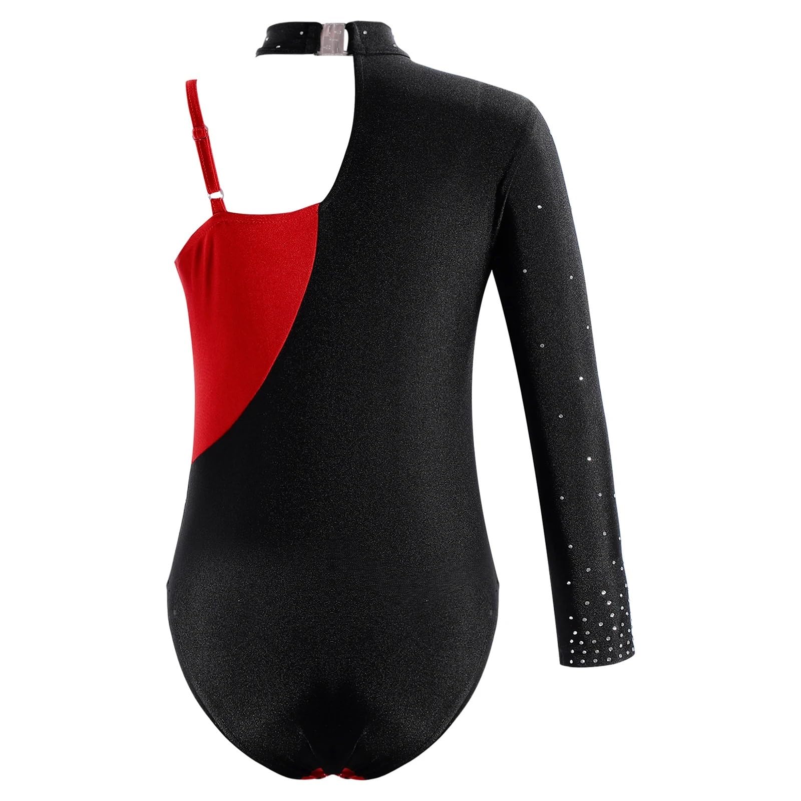 Gymnastikanzug Mädchen Ärmellose, glänzende Strass-Sport-Workout-Unitards Gymnastik-Trikots for Mädchen Ballett Bühnen-Tanzkostüm(Purple,6)