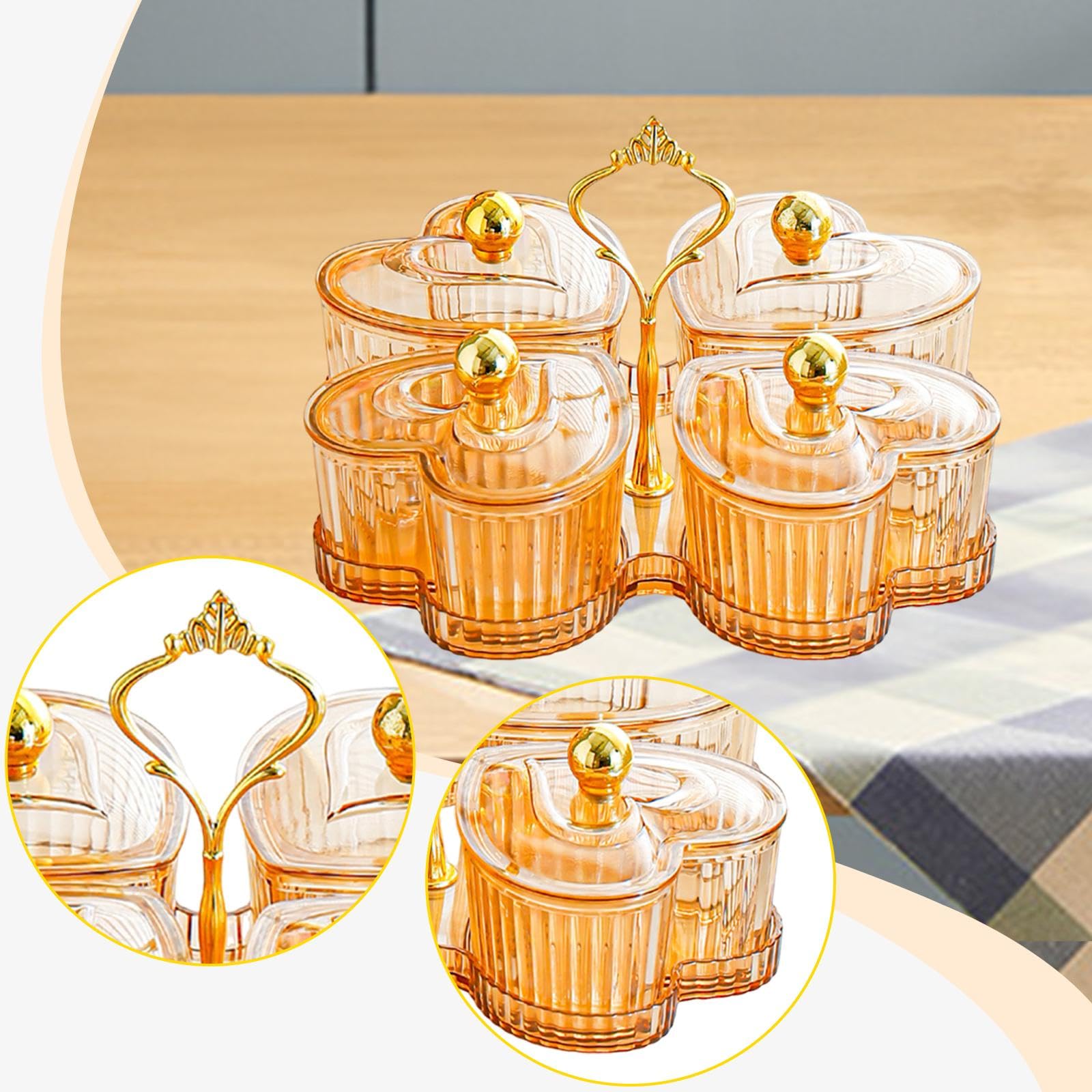Vassoio da portata diviso per snack con coperchio trasparente per dolci e prodotti secchi, perfetto per feste ed eventi, ideale per bambini e adulti con scomparti PS